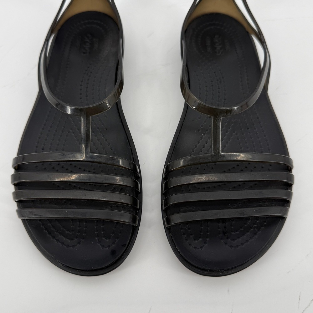 Crocs Isabella Strappy Sandal Black Women 5 Slip On Y2K Jelly Lightweight New - Picture 3 of 9